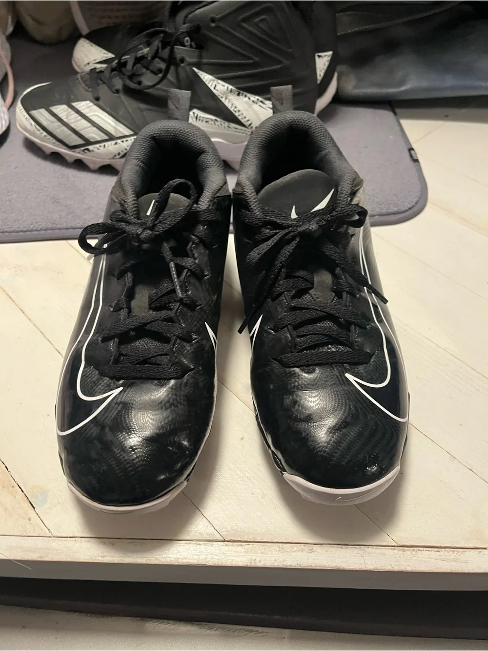 Nike Kids Black Sneakers with White Swoosh